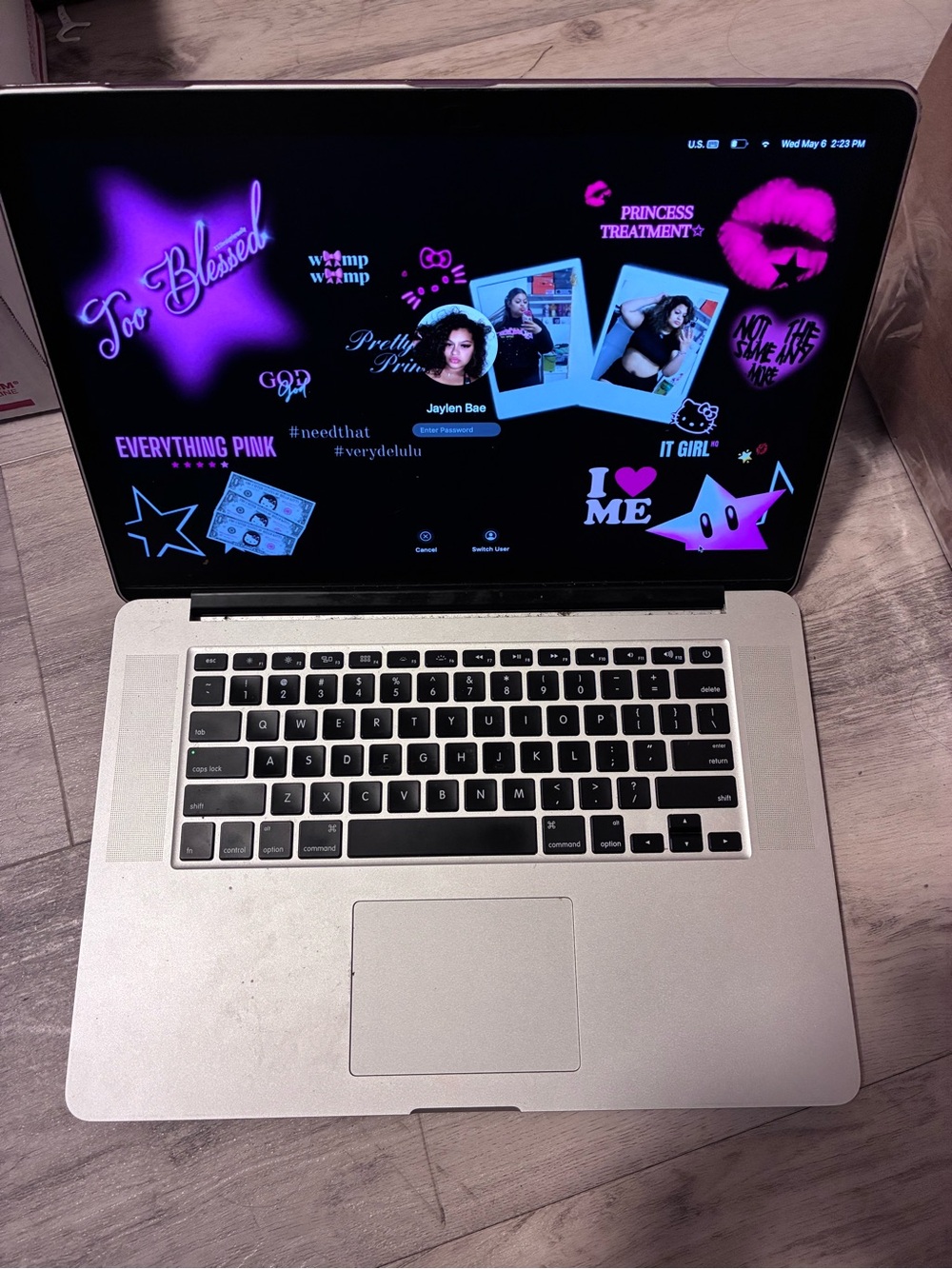 Apple Laptop with Silver Aluminum Finish and Black Keyboard